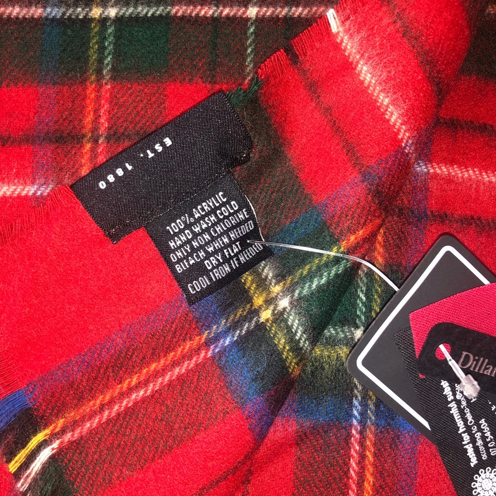Mens’ V. FRAAS Plaid Scarf NWT - Picture 3 of 5